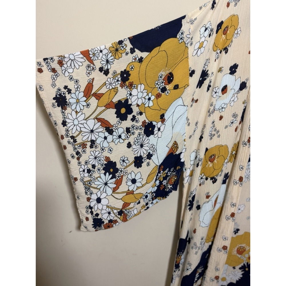 Free People Hidden Hills Maxi Kimono One Size Floral Boho - Picture 6 of 11